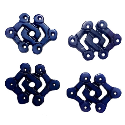 JADE SMALL PENDANT DIAMOND KNOT 20X30MM BLUE(4 PCS)